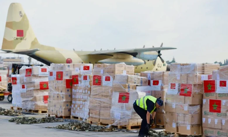 مساعدات ملكية عاجلة تغيث غزة وتُجسّد تضامن المغرب % مساعدات ملكية عاجلة تغيث غزة وتُجسّد تضامن المغرب