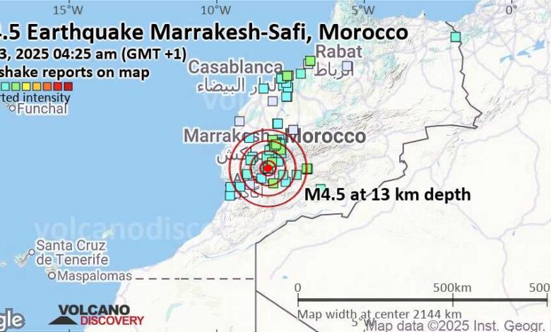 هزة أرضية بقوة 4,6 درجات نواحي مراكش % هزة أرضية بقوة 4,6 درجات نواحي مراكش