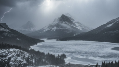 أمطار رعدية وثلوج ورياح قوية تُبقي الطقس متقلبًا بعدة مناطق % أمطار رعدية وثلوج ورياح قوية تُبقي الطقس متقلبًا بعدة مناطق