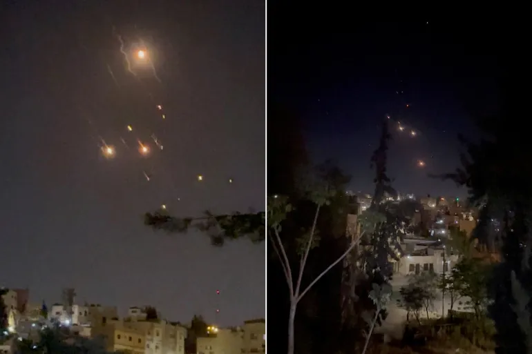 الأردن يعلن إعادة فتح أجوائه أمام حركة الطيران بعد الهجوم الإيراني % صواريخ إيرانية فوق الأردن 1713085615