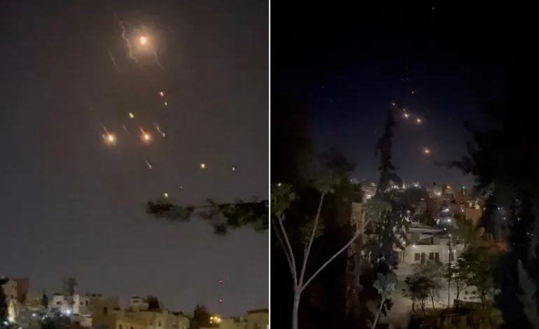 الأردن يعلن إعادة فتح أجوائه أمام حركة الطيران بعد الهجوم الإيراني % صواريخ إيرانية فوق الأردن 1713085615